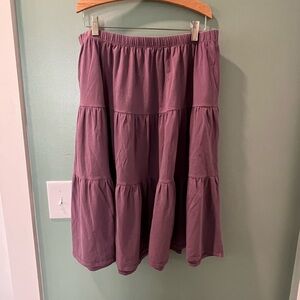 Elegantees Dusky Violet Purple Tiered Leslie Skirt - Large